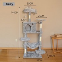 Arbre à chat intégré en bois écologique à 4 niveaux, peu encombrant, tour à chat d'intérieur au design moderne