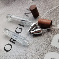 Flacon roll-on givré transparent 10 ml pour huiles essentielles, vaporisateur de parfum portable, flacons de voyage vides en verre avec boîte