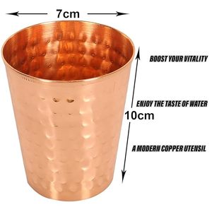 Vidrio de cobre resistente y sin óxido con forma redonda clásica y brillo para beber agua en hoteles y hogares de proveedor indio - Product Image 2