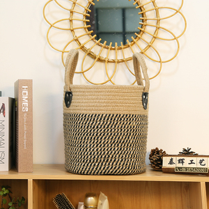 Zuijia Eco-friendly home storage & organization Storage Containers cotton jute rope plant basket with handle