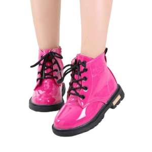 Kinder Stiefeletten für Jungen Mädchen Frühling Herbst Seite Reiß verschluss Rutsch festes Leder Warme Baumwolle EVA bedruckte Kinderschuhe für den Sommer - Product Image 1