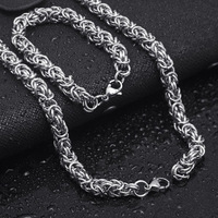Chaînes cubaines Hip Hop de 7 mm, chaînes à maillons cubains pour hommes, chaîne en acier inoxydable Miami, collier à épines