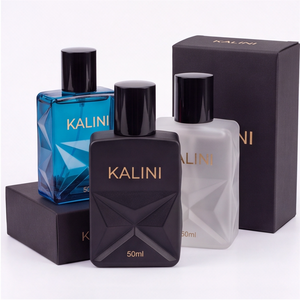 Envase de Vidrio Cuadrado de Lujo de 50 ml con Logotipo Impreso, Botella de Perfume Vacía con Cuello Corto para Fragancias del Hogar, con Caja - Product Image 1