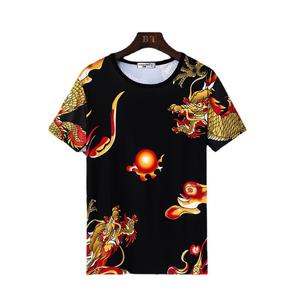 T-shirt Sportiva Casual da Uomo Girocollo a Manica Corta in Tessuto Intrecciato Stampa Digitale Tinta Unita Vestibilità Ampia 100% Poliestere Anti-Pilling - Product Image 4