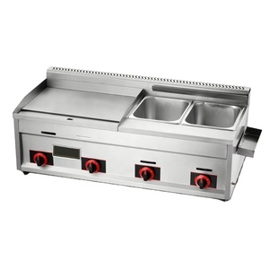 Commercial LPG Gas Flat Griddle and Deep <b>Fryer</b> Gas Grill <b>Machine</b> Hot Sale Snack Food Multifunction Provided - Product Image 1
