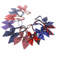 Cravate en Satin rayé pour femmes papillon rouge noeud noir Design à la mode hôtel commis serveuse cou porter des cravates en ruban rouge noir
