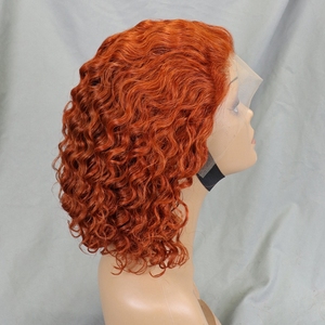 Perruque Bob à Ondulations Profondes, Densité 200%, <span class=keywords><strong>Cheveux</strong></span> Humains Brésiliens Vierges 13x4 pour Perruques Lace Front avec Nœuds Blanchis pour Femmes Noires - Product Image 1