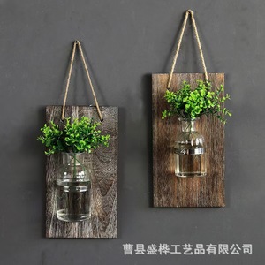 <b>Wall</b> Mounted Transparent Hydroponic Vase Rack For Indoor Plant Decoration Wooden <b>Wall</b> <b>Display</b> Shelf - Product Image 5