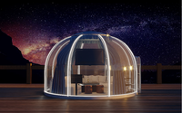 Dôme de capsule transparent en PC préfabriqué pour camping de luxe, tente de glamping, maison à bulles modulaire, vente chaude
