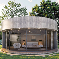 Maison ronde préfabriquée en bois de luxe, maison circulaire pour complexe hôtelier, villa en forme de dôme personnalisée, maison en rondins