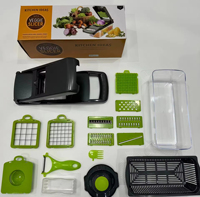 16-In-1 Multifunctionele Roestvrijstalen Handheld Groentehakselaar Handmatige Uiensnijder Fruit Snijmachine Aardappelen Dunschiller Fruit