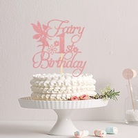 Feenhafte Tortendekoration zum 1. Geburtstag, Mädchen 1. Geburtstag Tortendeko, Feenhafte Geburtstagsparty-Dekoration