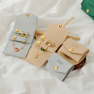Pochette enveloppe de luxe de haute qualité, petite, avec logo personnalisé, mini sac de rangement pour bijoux, pour bagues, colliers, bijoux - Product Image 2