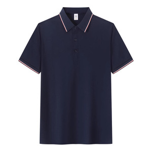 Polo pour homme, couleur unie, polyester Oxford, manches courtes, usage quotidien, bleu - Product Image 4