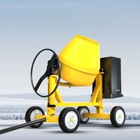 Bétonnière mobile haute performance 350L, bétonnière électrique portable pour projets de construction avec roues CE 700L