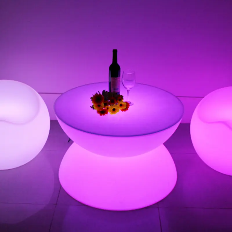 Mesa de led de decoração iluminada que muda de cores, mesa de café iluminada à prova d'água com 16 cores