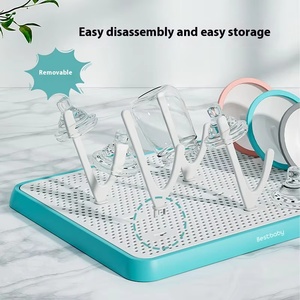 Égouttoir manuel <span class=keywords><strong>pour</strong></span> biberons, support <span class=keywords><strong>pour</strong></span> tétines, séchoir de rangement, sans BPA, en PP, <span class=keywords><strong>pour</strong></span> bébés de 1 à 2 ans, étagère de nettoyage - Product Image 3
