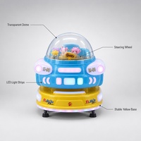 Manège à monnayeur populaire : Voiture à bascule électrique pour enfants, modèle 2026, en forme de vaisseau spatial, avec lumières LED
