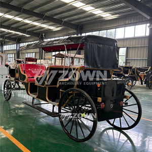 Chariot de luxe électrique et à chevaux, style vintage royal victorien, pour le tourisme, les parcs équestres et les attractions - Product Image 5