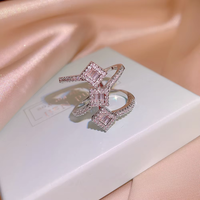 Bague rétro en zircon pour femmes, accessoires de mode coréenne, bijoux en forme de ficelle, aspect rétro, brillant, KYRA01475