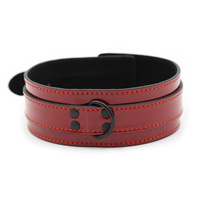Rotes PU-Leder Halsband und Leine Set für Männer und Frauen