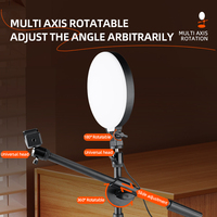 Lampe d'Appoint Professionnelle de Bureau Piva à Éclairage et Angle Réglables, Anneau Lumineux de Bureau avec Support et Fixation Téléphone pour le Streaming en Direct