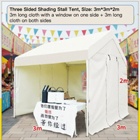 Carpa Portátil para Ferias Comerciales, Impermeable, con Protección Solar, de Una Sola Capa, Toldo Comercial, Carpa de Tres Lados para Puestos de Mercado