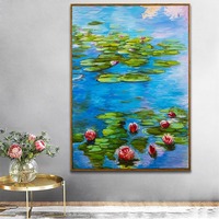 Kit de Peinture Acrylique DIY Personnalisé OEM Paysage Étang de Lotus d'Été par Numéros, Style Créatif Fait Main, Impression Numérique, Décoration Murale