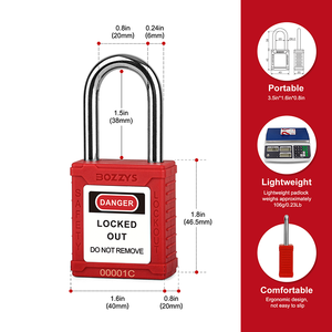 BOZZYS <span class=keywords><strong>cadenas</strong></span> de sécurité serrure de verrouillage <span class=keywords><strong>cadenas</strong></span> identiques 38mm industriel Loto verrouille le même verrouillage de clé-Tagout - Product Image 2