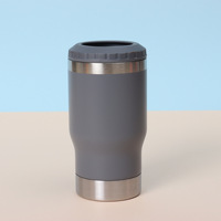 Refroidisseur de canettes mince et isolé 4 en 1, pour canettes et bières, en acier inoxydable, porte-canette de 14 oz à double paroi avec ouvre-boîte pour la vente en gros