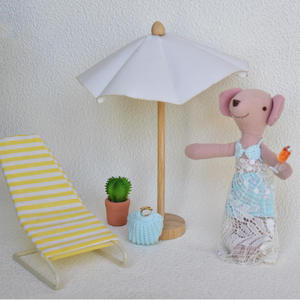 Mini parasol parapluie synthétique rotin canapé chaise longue ensemble 1:12 modèle Miniature <span class=keywords><strong>Maileg</strong></span> Style <span class=keywords><strong>plage</strong></span> vacances scène ensemble - Product Image 6