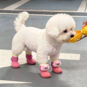 Chaussures pour chien, chaussettes pour chiens de petite et moyenne taille, chaussures d'extérieur pour Bichon Frise, Schnauzer, chaussettes pour animaux de compagnie anti-salissures, antidérapantes, à semelles souples - Product Image 2