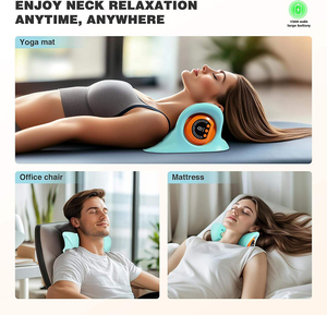 Dispositivo de tracción <span class=keywords><strong>Cervical</strong></span> calentado, almohada de masaje de relajación <span class=keywords><strong>Cervical</strong></span> Shiatsu, relajante de hombros y cuello con Ems para aliviar el dolor - Product Image 6