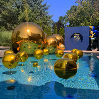 Boules miroir géantes gonflables en chrome métallique, sphères pour la décoration de fêtes, mariages et événements, grands ballons miroir en PVC gonflables à vendre