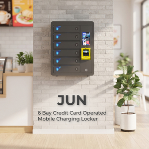 Casillero Comercial sin Llave para Carga de Teléfonos, Gabinete de Carga de 6 Compartimentos con <span class=keywords><strong>Pago</strong></span> sin Efectivo, Control Remoto de Datos de Uso para Centros Comerciales y Bares - Product Image 4
