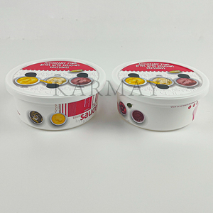 Tazón Redondo de PP para Salsas con Tapa, 250g, Impresión IML, Envase para Salsas Picantes, Recipiente para Almacenamiento de Alimentos, 98mm, Etiqueta Digital - Product Image 2