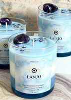LANJO Vente en gros de bougies parfumées en cire de soja biologique haut de gamme, pierres précieuses de luxe, design œil porte-bonheur, fabrication artisanale, aromathérapie, Pâques, Diwali