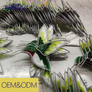 Dakang yeşil Humming kuş Suncatcher vitray pencere süs yılbaşı hediyeleri dekoratif nesneler
