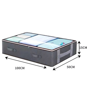 Thick Fabric Foldable Under Bed <b>Storage</b> <b>Box</b> Organizer Containers Underbed <b>Clothes</b> <b>Storage</b> Bags With Window - Product Image 6