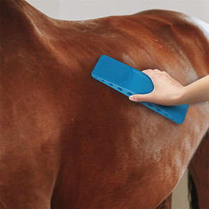 Horse Grooming Brush Silicone Blue Massage And Bathing Tool For Horse Care - Product Image 1