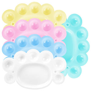 MEJOR 8-Hole Little Foot Plastic 16cm Juego de paletas y bandejas de acuarela para niños Pintura - Product Image 1