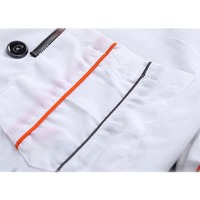 Veste de chef pour homme unisexe Design uniforme Vêtements de chef cuisinier avec manteau de cuisine en tissu tissé à manches courtes/longues