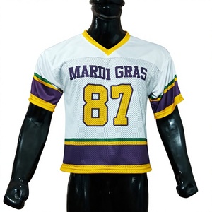 Camiseta de Fútbol Americano Personalizada de Alta Calidad, Diseño de Malla, Ropa Deportiva de Manga Corta para Verano, BANA FIGHT WEAR, 100% Poliéster - Product Image 1