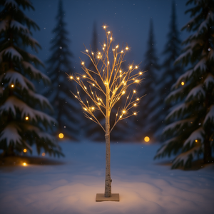 Árbol de Abedul Iluminado con Luces LED de 6 Pies, Blanco Cálido, Decoración Navideña para Interiores y Exteriores, Decoración Moderna para el Hogar, Bodas y Fiestas - Product Image 2