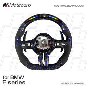 Volante Deportivo Personalizado de Fibra de Carbono Forjado con LED Azul para BMW X3 X5 X6 F10 F30 F87 F82 F80 F11 F15 M2 M3 M4 M5 M6 240i 440i 540i - Product Image 2
