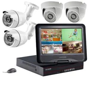 Hệ Thống CCTV AHD 1080P 4CH Full HD Bộ DVR Màn Hình 10 Inch Với 4 Camera