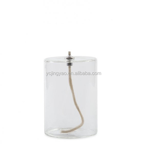 OEM Hand Blown Decorative Clear Borosilicate Cylinder <strong>Refillable</strong> Glass Jar Oil Pillar <strong>Candle</strong> - Product Image 1