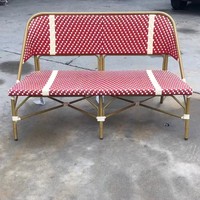 Chaises longues et canapés d'extérieur traditionnels en rotin et aluminium, résistants aux intempéries, toutes saisons, pour restaurants, commerces, cafés et laiteries
