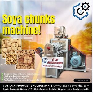 Máquina Extrusora de Trozos de Soya Vegetarianos Totalmente Automática de Acero Inoxidable, SN Engineering Works, 1000 kg/h, Trifásica, 440 V - Product Image 3