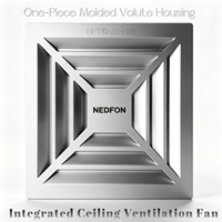 Ventilateur de plafond intégré NEDFON BPT10-22-H25L avec lumière, ventilateur d'extraction axial blanc 2-en-1, éclairage et ventilation